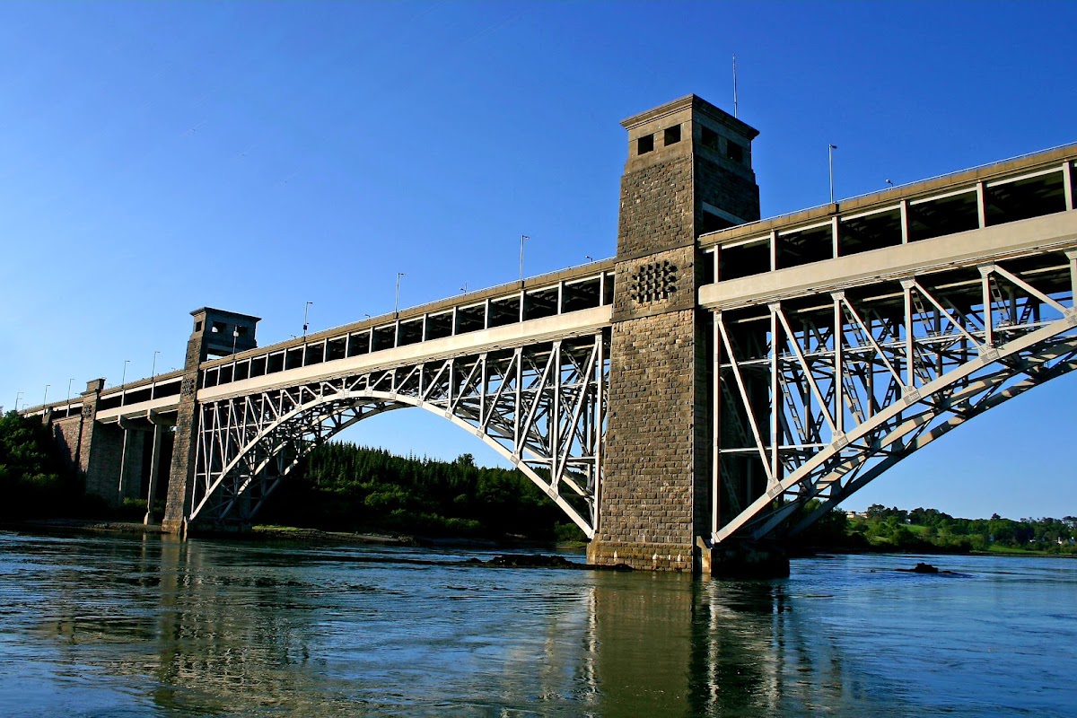 The Britannia Bridge, crossing from the North Wales mainland onto Anglesey